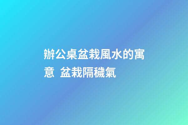 辦公桌盆栽風水的寓意  盆栽隔穢氣